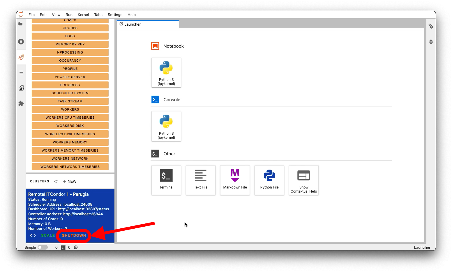 dask delete cluster